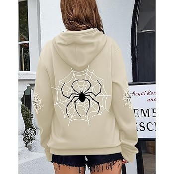 Lytiarul Spider Graphic Streetwear Hoodies For Women Y2k